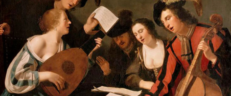 tableau avec des musiciens