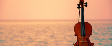 violon sur une plage