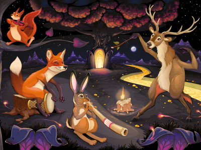 animaux musiciens en dessin