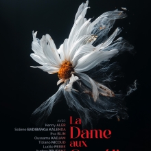 affiche avec une fleur fanée